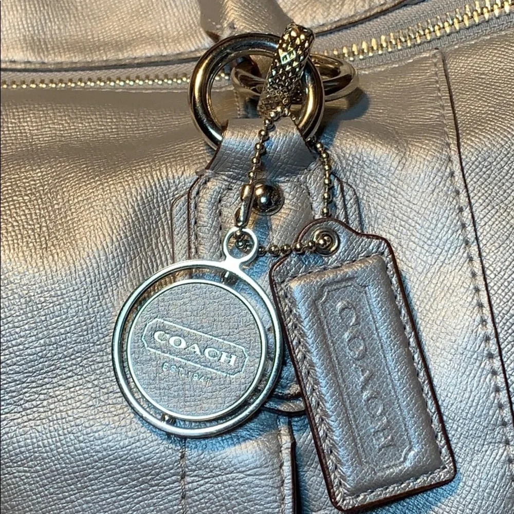 Coach Silver Metallic leather shoulder/satchel bag
